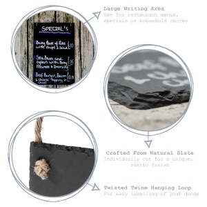 Hanging Slate Chalkboard - 30cm x 20cm